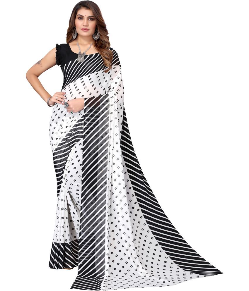     			Yashika Pack of 1 Georgette Printed Saree With Blouse Piece ( Black )