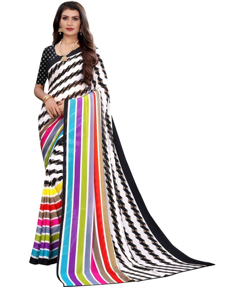     			Yashika Pack of 1 Georgette Printed Saree With Blouse Piece ( Multicolor )