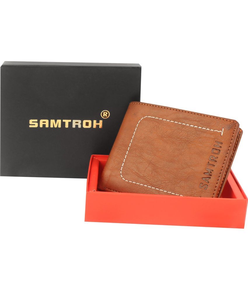     			samtroh Faux Leather Solid Men's Regular Wallet With 5 Slots For Card ( Tan , Pack of 1 )