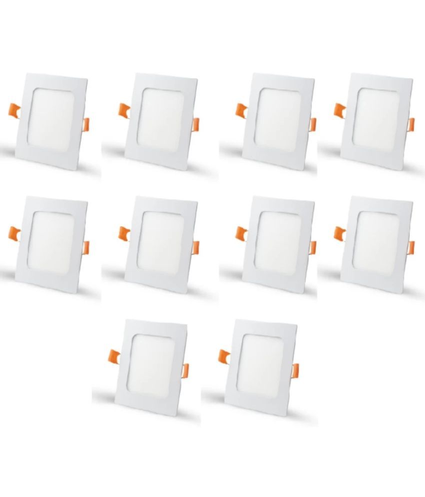     			6 Watt LED Square False Ceiling Panel Light for POP (Warm White, Pack of 10) with 2 yrs Warranty