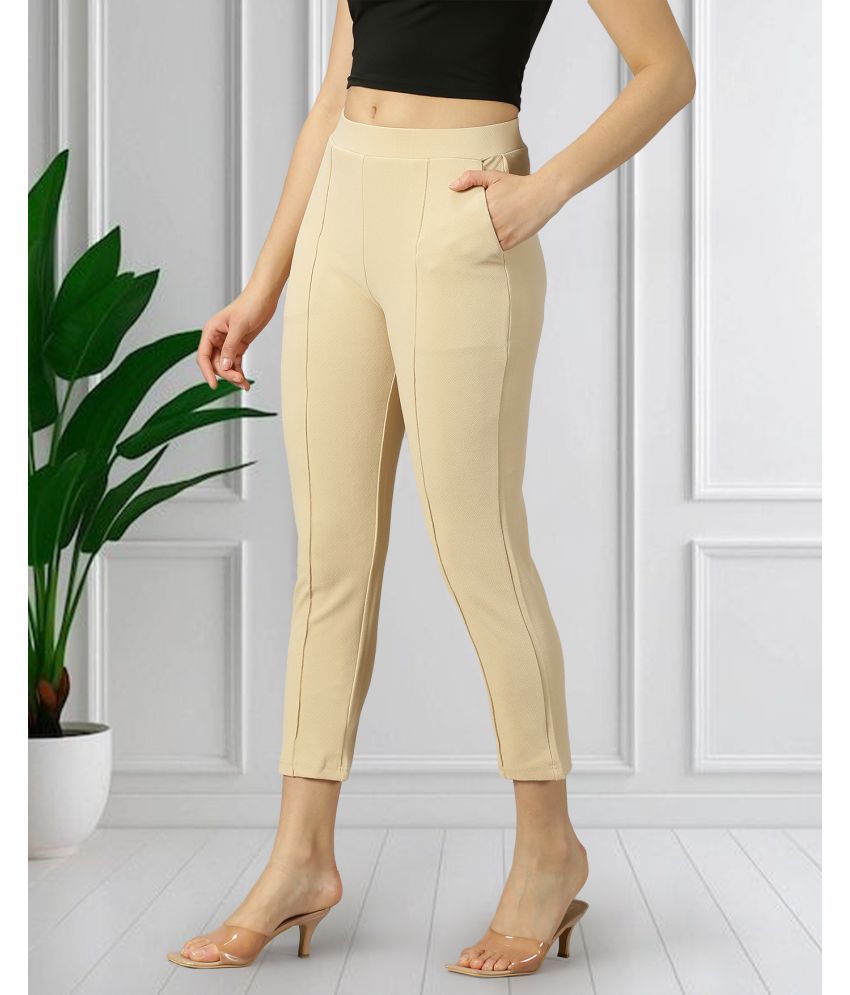     			AOOSH Pack of 1 Polyester Skinny Women's Chinos ( Beige )