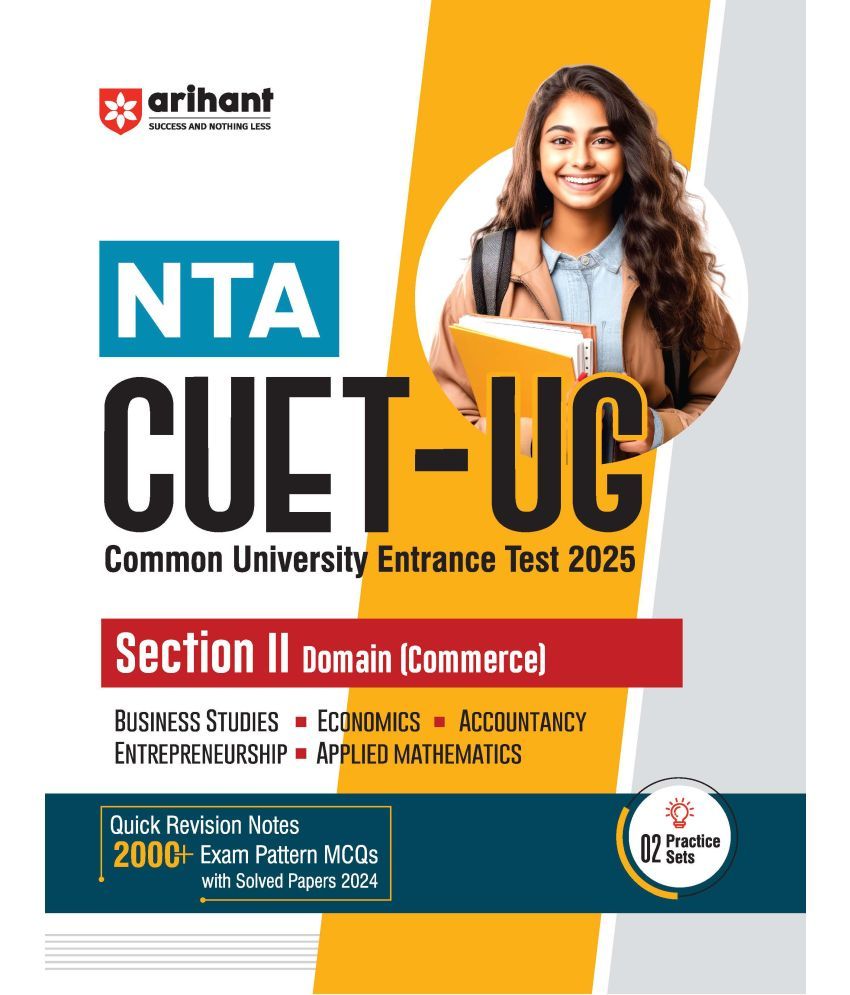     			Arihant Study Guide for NTA CUET-UG 2025 Section II Domain (Commerce) | Quick revision notes, 2000+ exam pattern MCQs