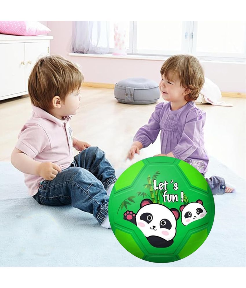     			DENFE  Football for Kids - 9 Inches Colorful Panda Football Sports Toy - Extra Grip Silicon Rubber Beach Ball Sports Outdoor Game, Inflatable Ball for Kids Boys 3+ Years (Pack of 1) (Green)