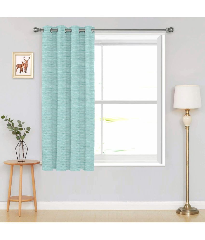     			DIVINE CASA Horizontal Striped Room Darkening Eyelet Curtain 5 ft ( Pack of 1 ) - Green