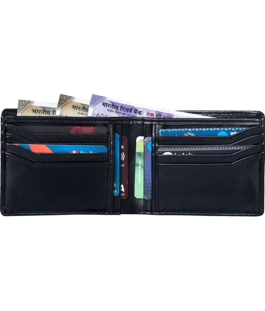     			HIDEFLIX Faux Leather Solid Men's Regular Wallet With 10 Slots For Card ( Black , Pack of 1 )