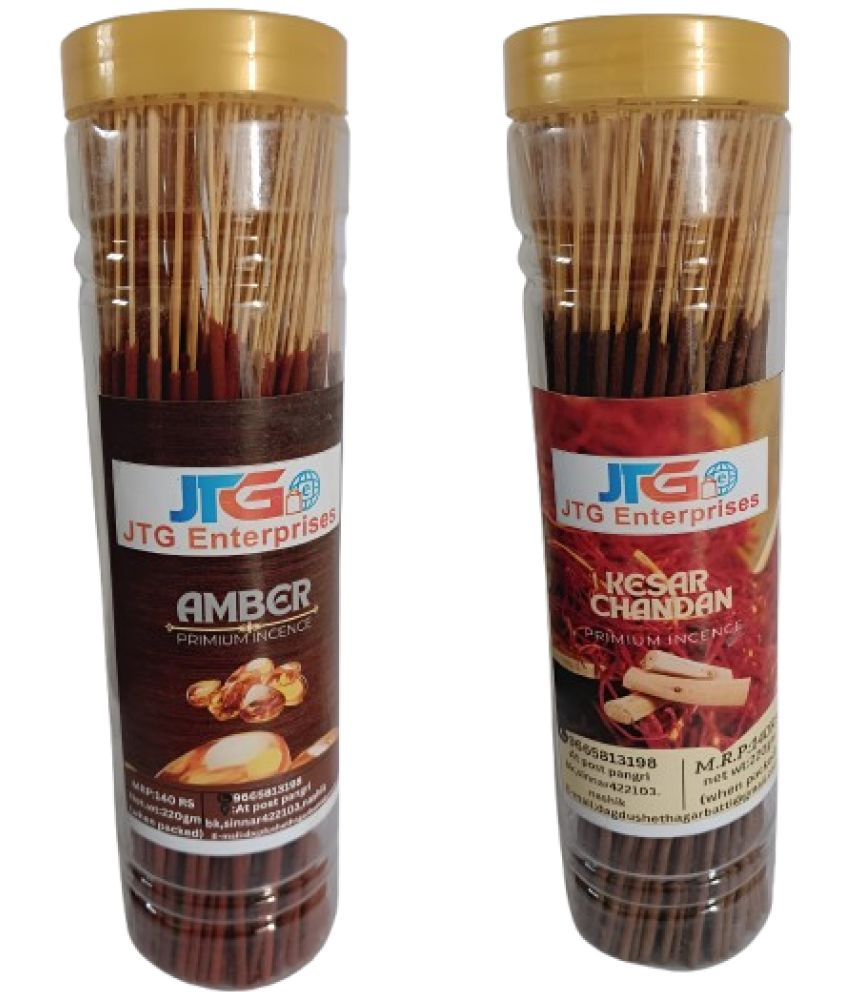     			JTG enterprises Incense Stick Amber,Chandan,Kesar Chandan,Natural 440 gm ( Pack of 2 )