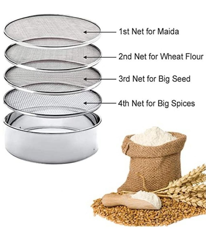     			Konquer TimeS Silver Steel Sieve ( Pack of 1 )