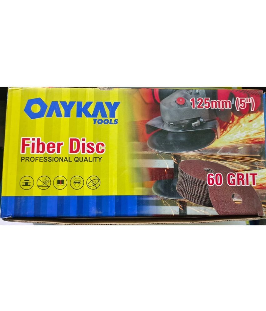     			Oaykay Tools Fiber Disc Professional Quality 125mm 5 inch 60 Grit 50 pcs set