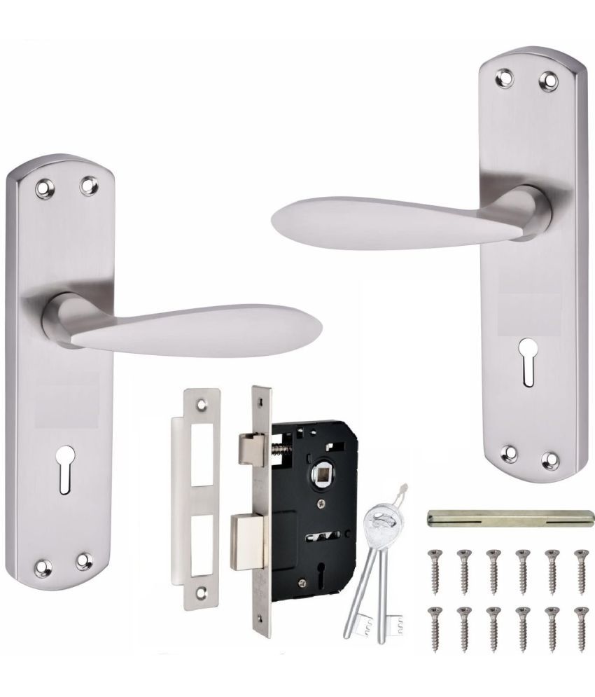     			ProHard white gold Colour Mortice Lock Handle Sets