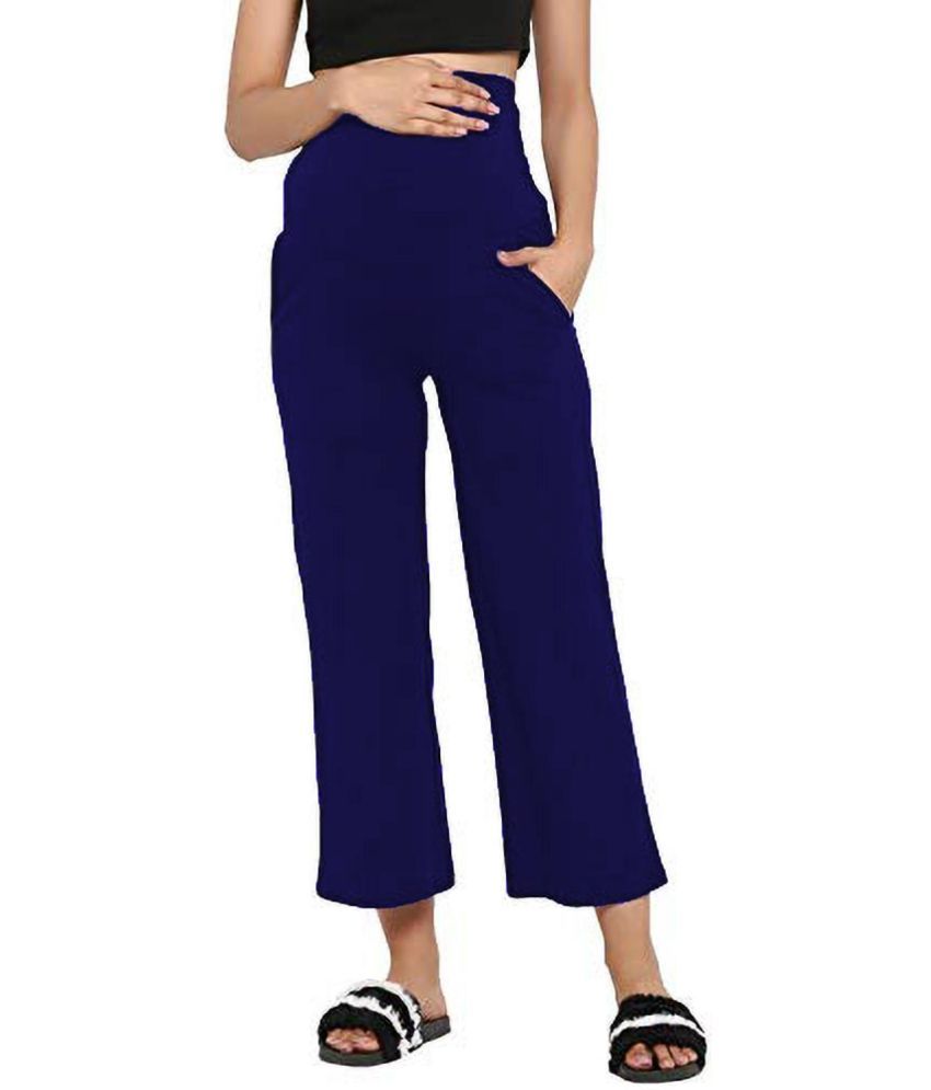     			Reoutlook Pack of 1 Cotton Blend Relaxed Women's Casual Pants ( Blue )