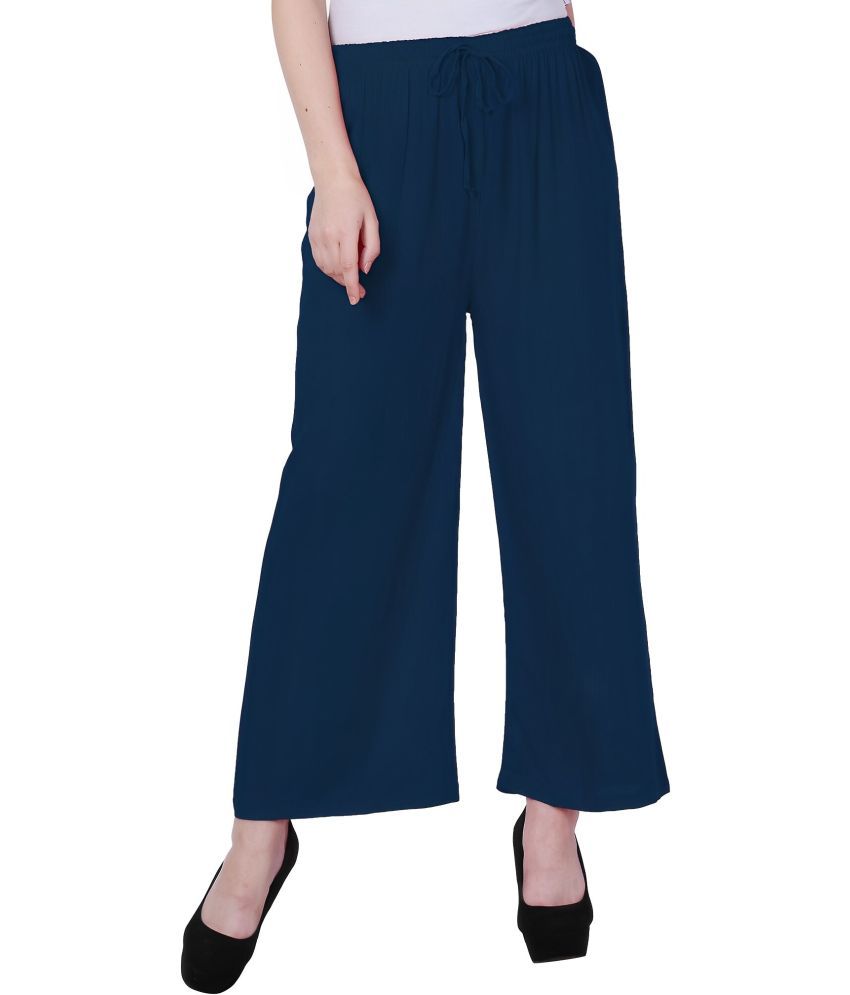     			Reoutlook Pack of 1 Lycra Flared Women's Casual Pants ( Blue )