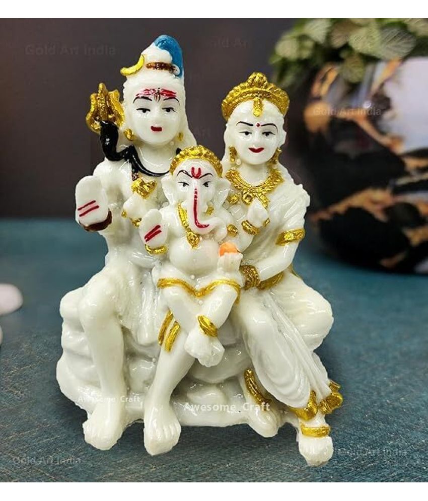     			Awesome Craft Marble Shiv Family Idol ( 15 cm )