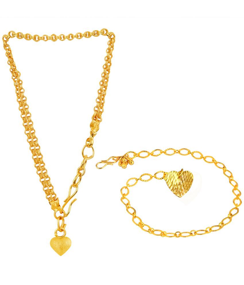     			JFL - Jewellery For Less Gold Charm Bracelet ( Pack of 2 )