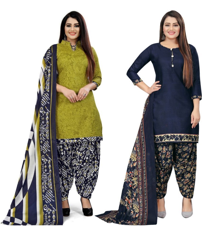     			Rajnandini Unstitched Cotton Blend Printed Dress Material - Multicolor ( Pack of 2 )