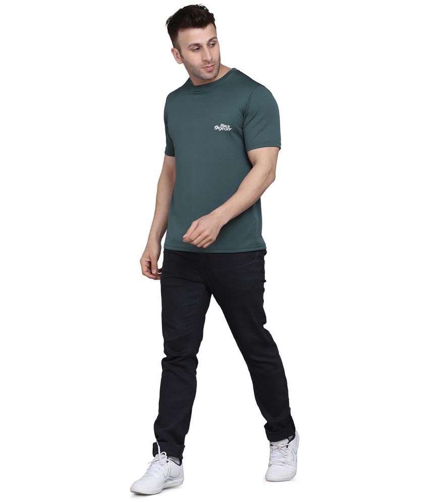     			Black Pigeon Polyester Regular Fit Solid Half Sleeves Men's Round T-Shirt - Green ( Pack of 1 )