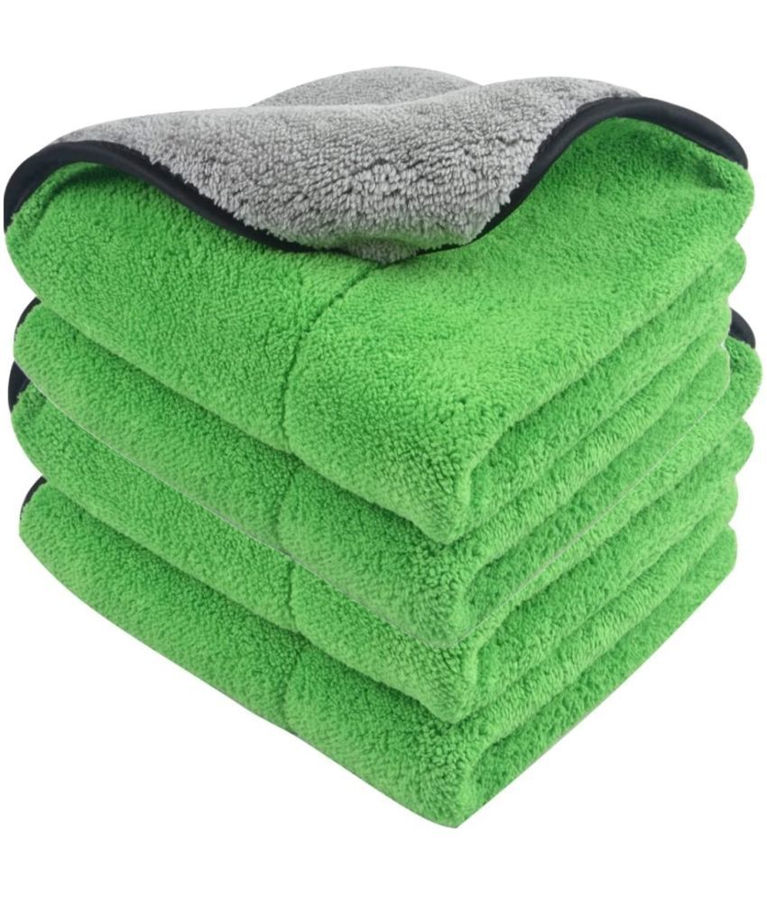     			Caronix Green 600 GSM Microfiber Cloth For Automobile ( Pack of 4 )