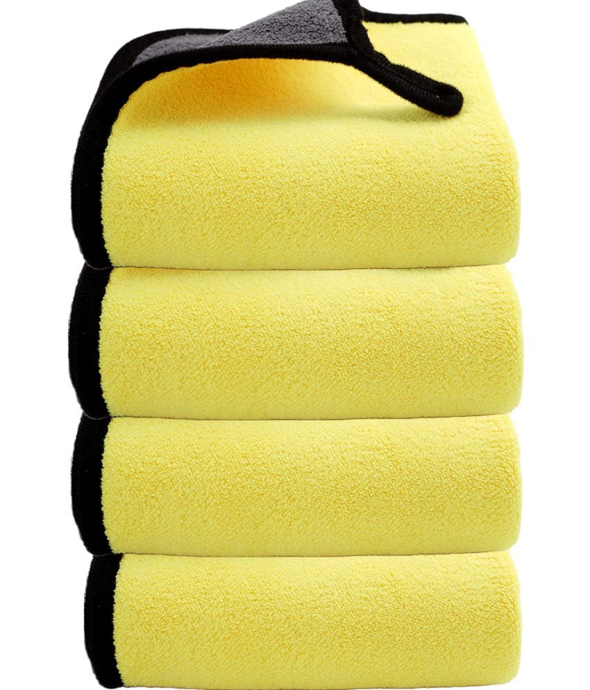     			Caronix Yellow 600 GSM Microfiber Cloth For Automobile ( Pack of 4 )