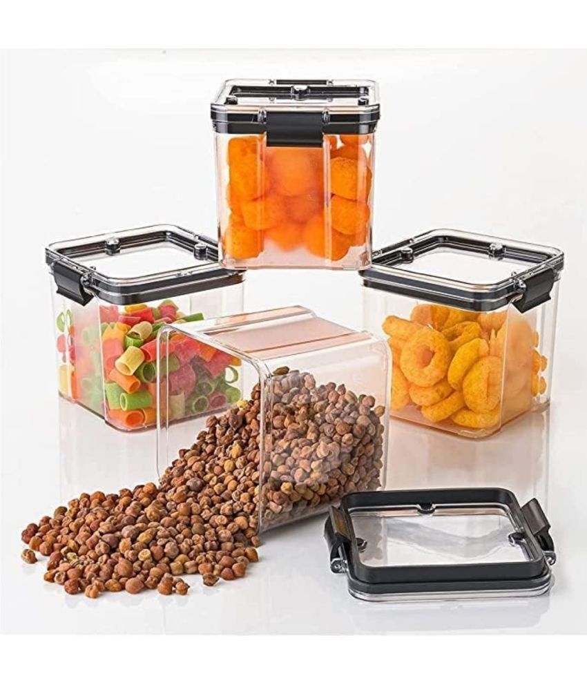     			NCMART Airtight Container PET Black Food Container ( Set of 4 )