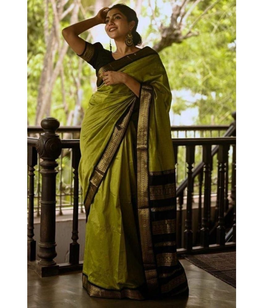     			Pheasant Pack of 1 Art Silk Striped Saree With Blouse Piece ( Sea Green )