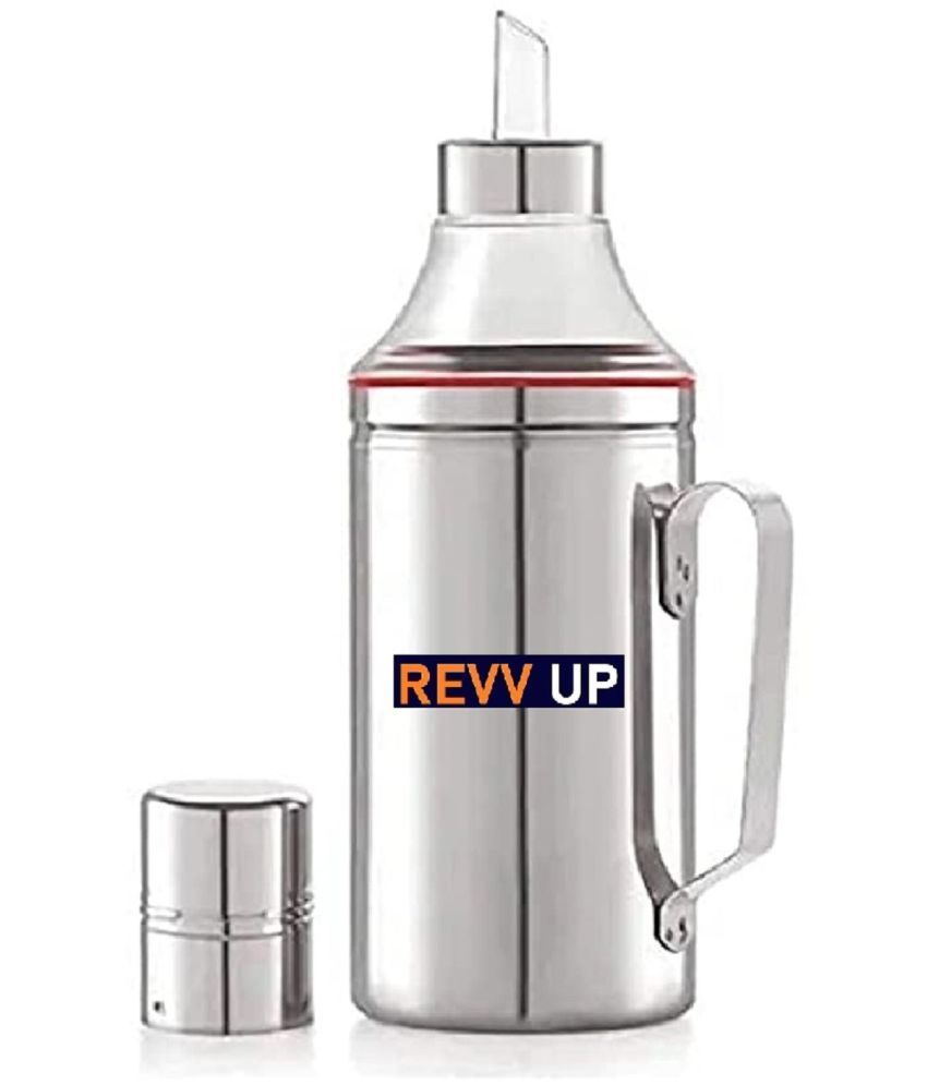     			REVV UP Oil Dispenser 1000ml Steel Silver Oil Container ( Set of 1 )