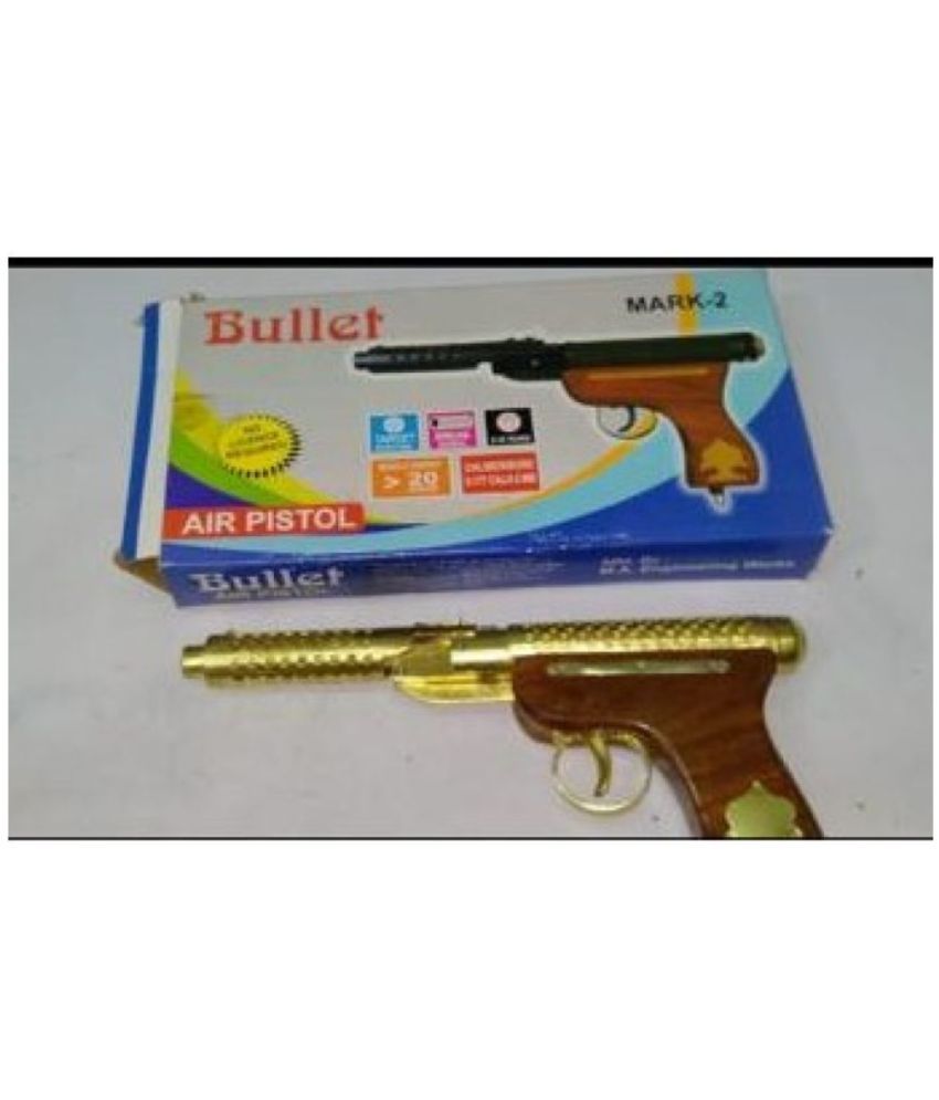     			SunTap Bullet-Mark2-Golden-Wooden-Handle   -   Air Pistol Metal Gun / Bandook With Free 100 Pellets / Bullets