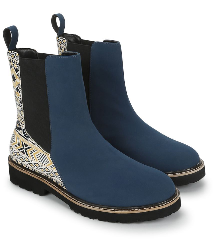     			Yoho Navy Blue Women's Ankle Length Boots