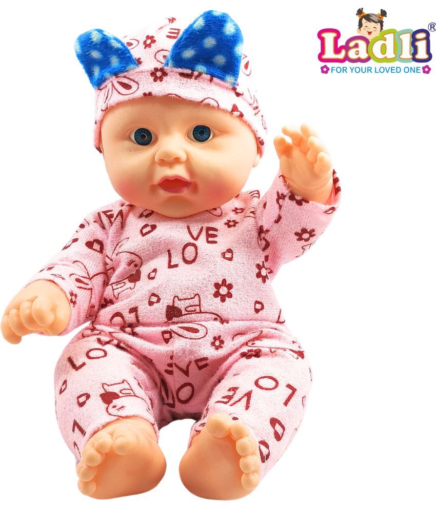     			Little Teddy Boy Toy in Printed Dress Doll for Kids Moveable Hands & Legs gifted