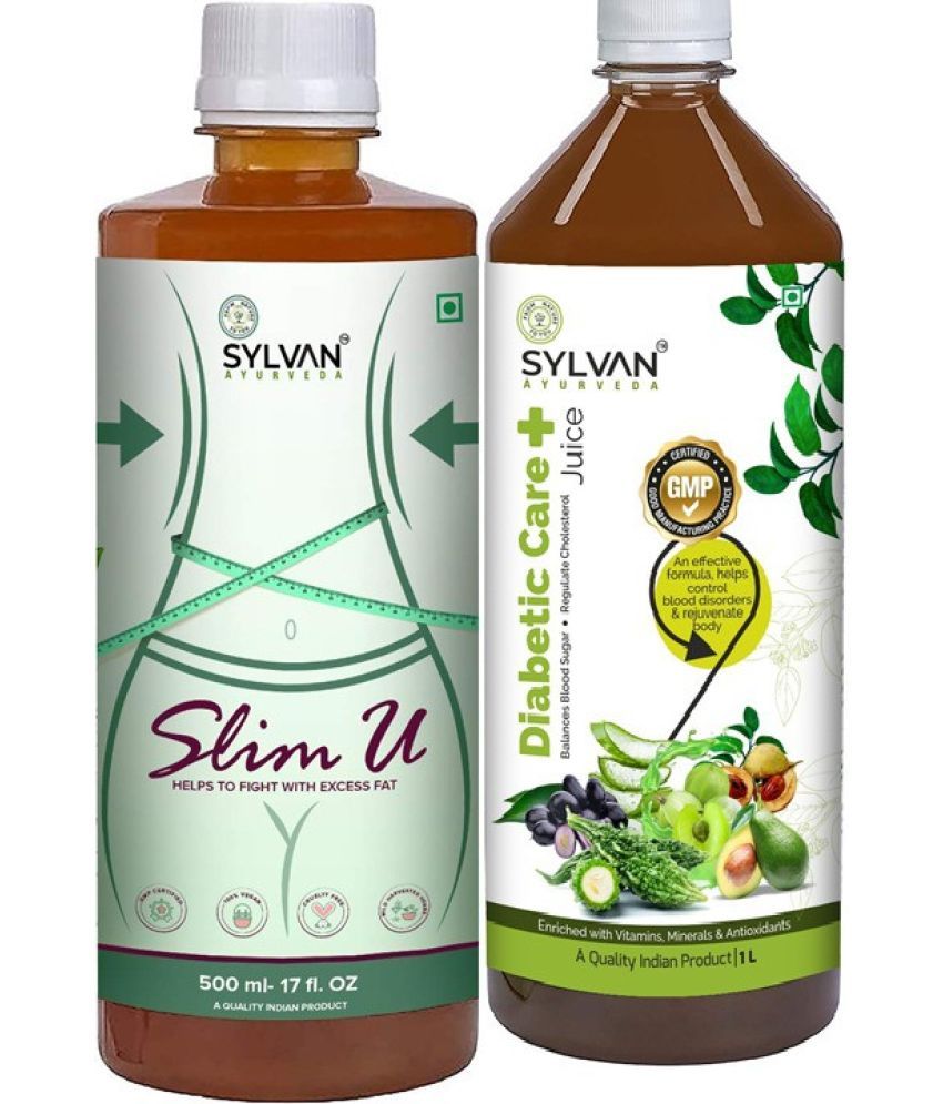     			SYLVAN AYURVEDA SYLVAN|DIABETIC CARE+JUICE AND SLIM-U JUICE | PACK OF 2 (2 x 0.75 L)