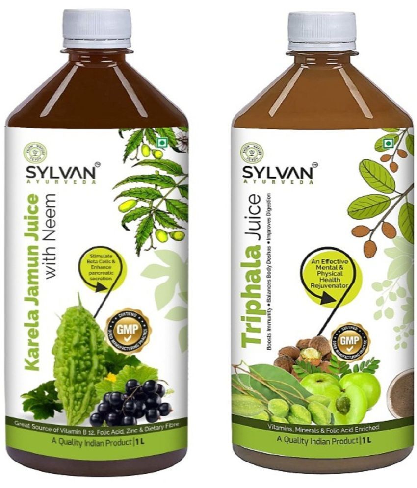     			SYLVAN AYURVEDA SYLVAN-KARELA JUICE & TRIPHALA JUICE VALUE PACK I HELPFUL IN DIABETES AND DIGESTION (2 x 1000 ml)