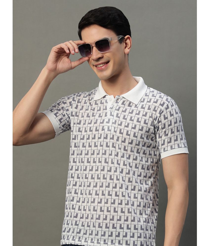     			Simple Solution Pack of 1 Cotton Blend Regular Fit Printed Half Sleeves Men's Polo T Shirt ( White )