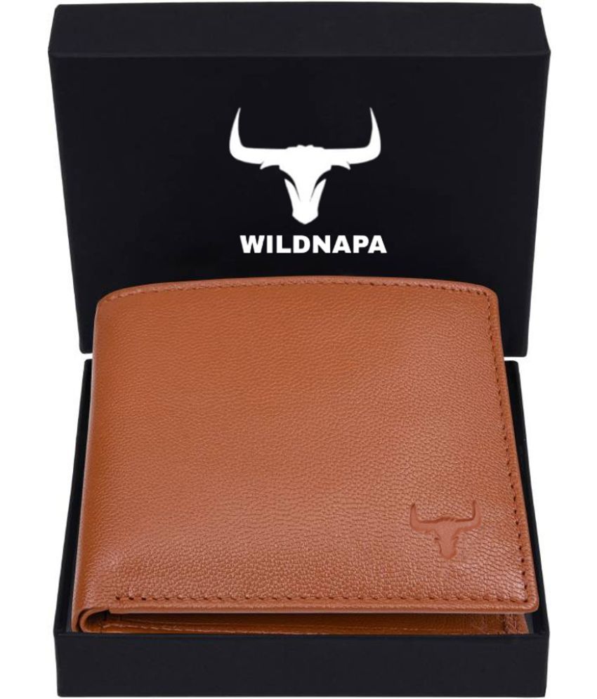     			WILDNAPA 100% Leather Solid Men's Regular Wallet With 8 Slots For Card ( Tan , Pack of 1 )