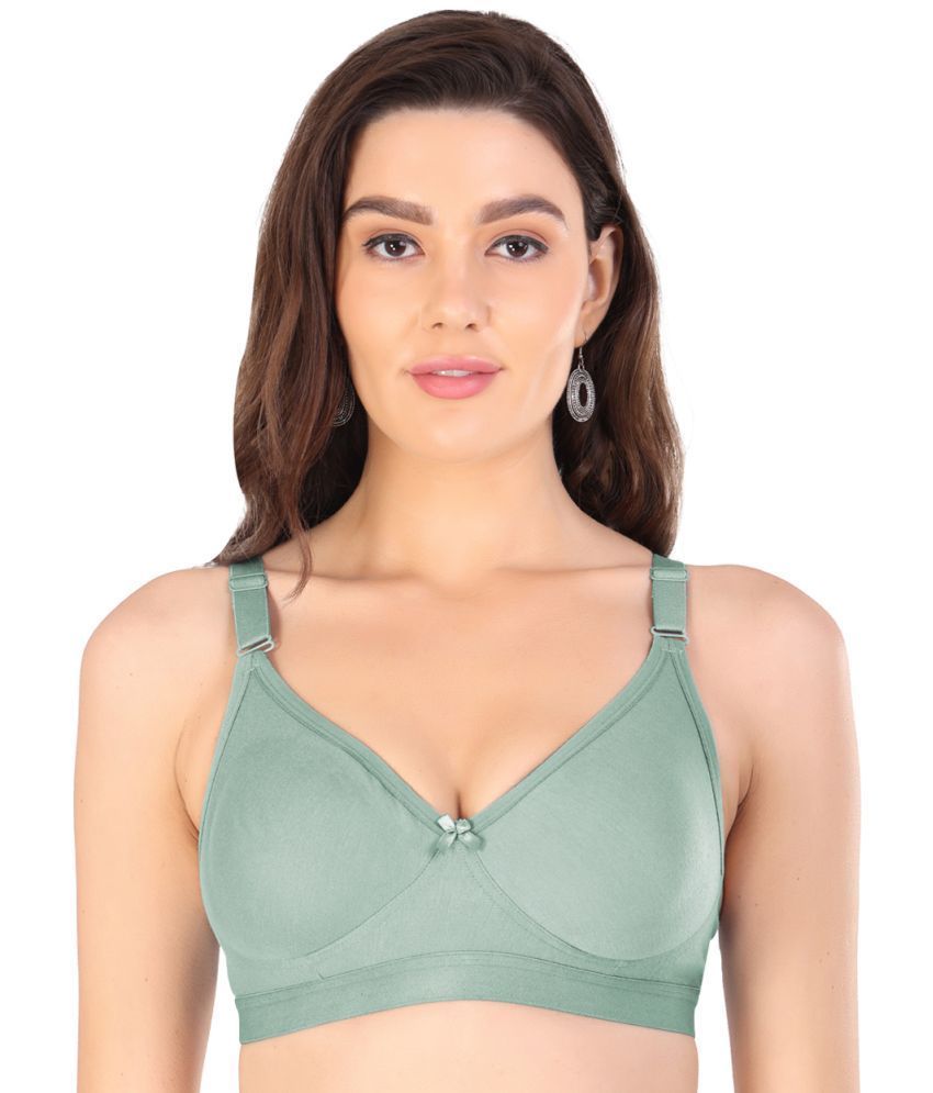     			Arc de Shapes Pack of 1 Cotton Blend Non Padded Everyday Bra For Women ( Green )