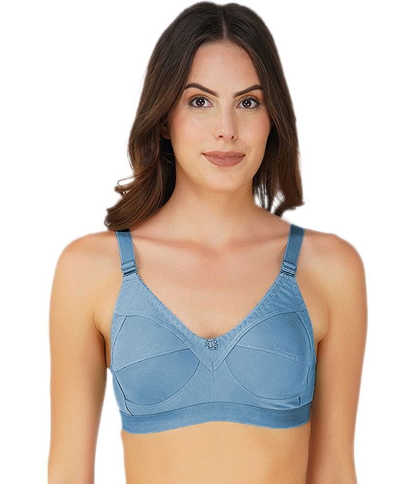     			Arc de Shapes Pack of 1 Cotton Blend Non Padded Everyday Bra For Women ( Blue )