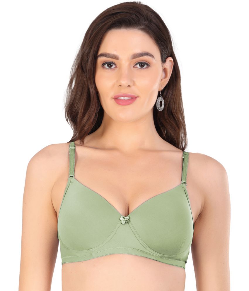     			Arc de Shapes Pack of 1 Lycra Lightly Padded T-Shirt Bra For Women ( Green )