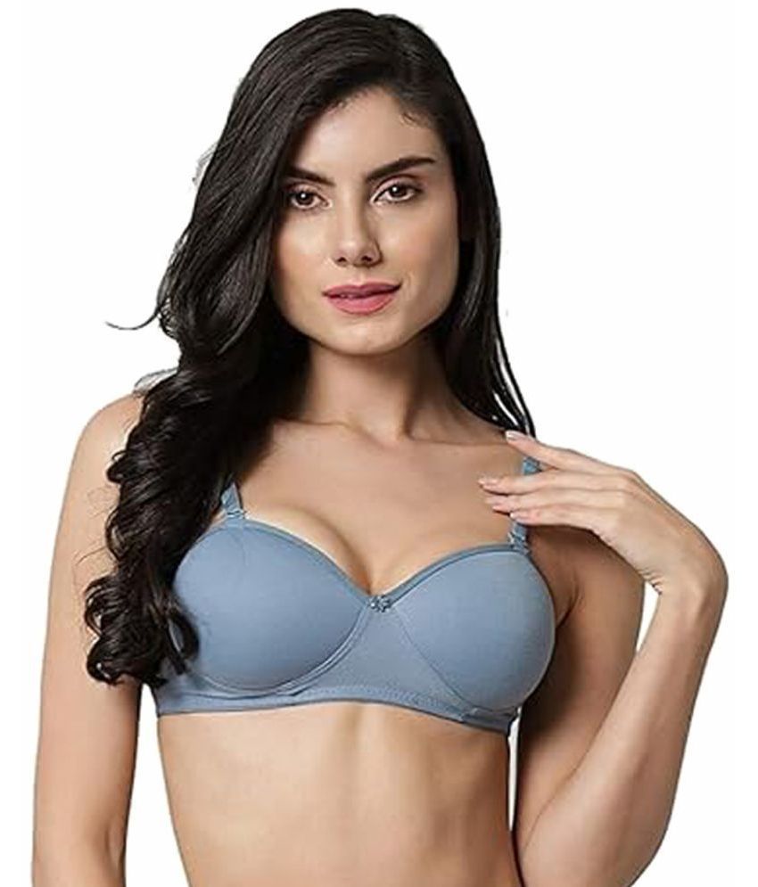     			Arc de Shapes Pack of 1 Cotton Blend Lightly Padded Push Up Bra For Women ( Blue )