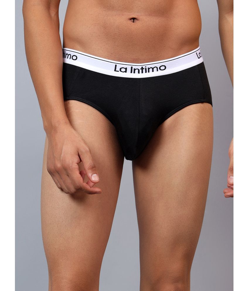     			La Intimo Pack of 1 Modal Briefs For Men's ( Black )