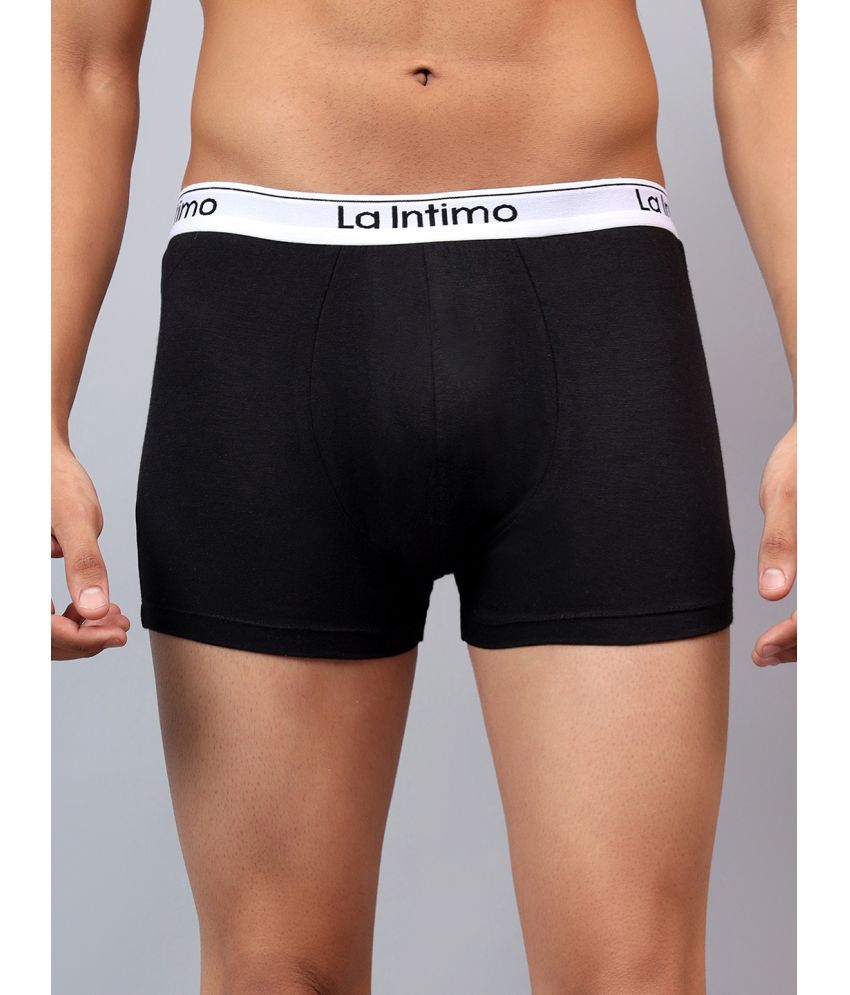     			La Intimo Pack of 1 Modal Trunks For Men's ( Black )