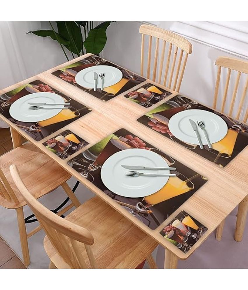     			Revexo PVC Floral Rectangle Table Mats & Coasters ( 40 cm x 30 cm ) Pack of 12 - Multi