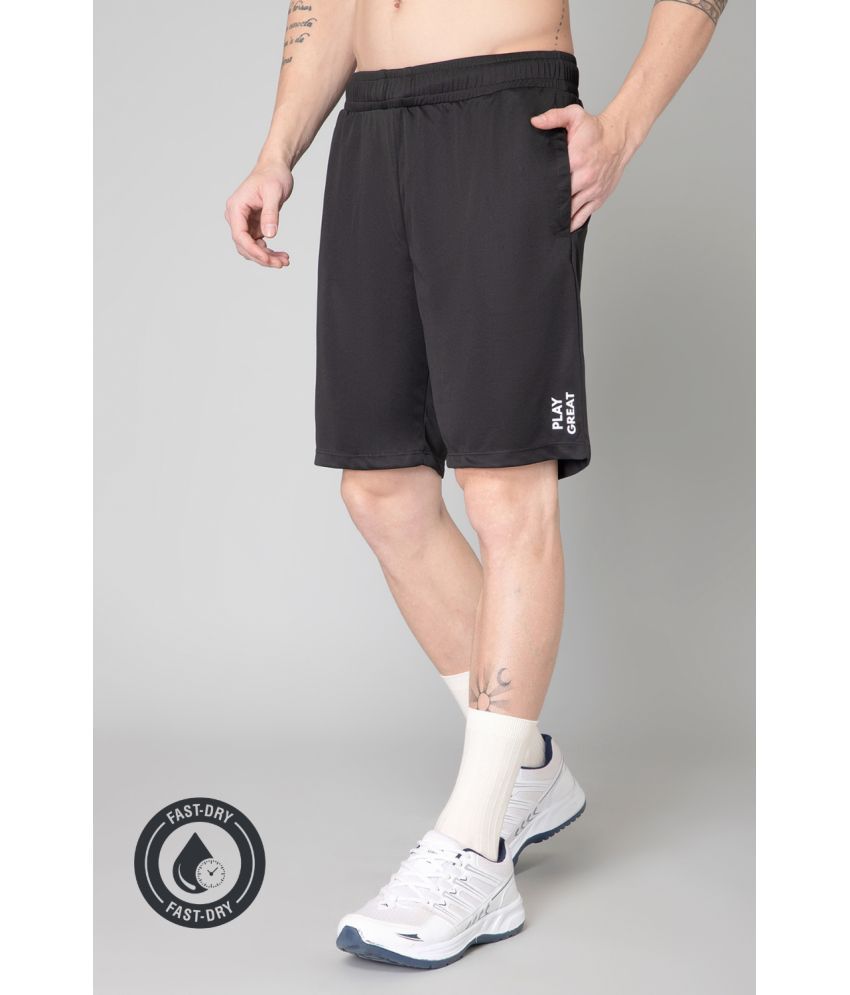     			Turnfit Black Polyester Men's Shorts ( Pack of 1 )