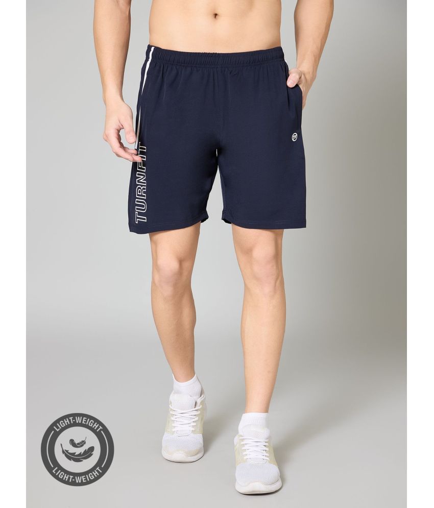     			Turnfit Dark Blue Polyester Men's Shorts ( Pack of 1 )