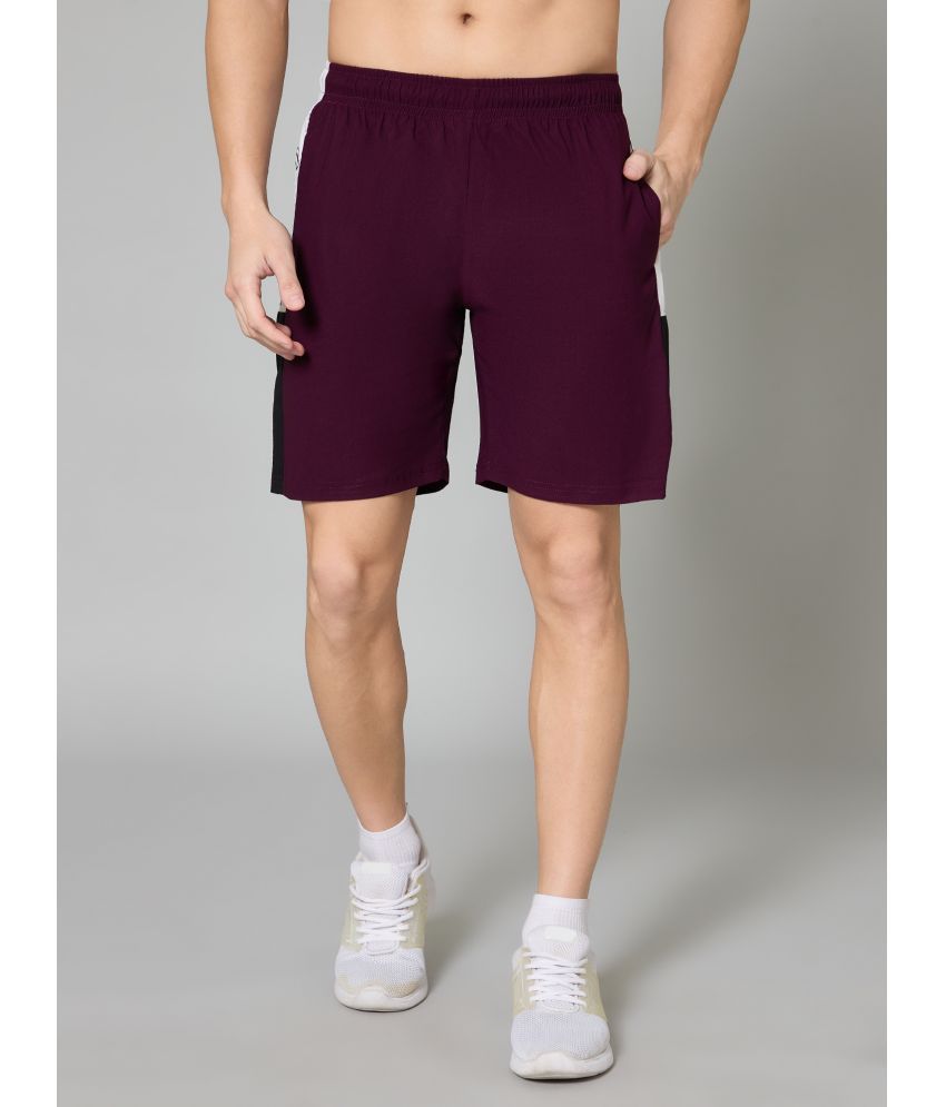     			Turnfit Maroon Polyester Men's Shorts ( Pack of 1 )