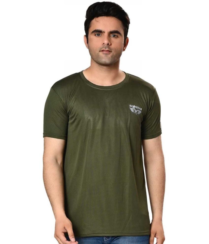     			Alexender Polyester Regular Fit Striped Half Sleeves Men's Round T-Shirt - Green ( Pack of 1 )