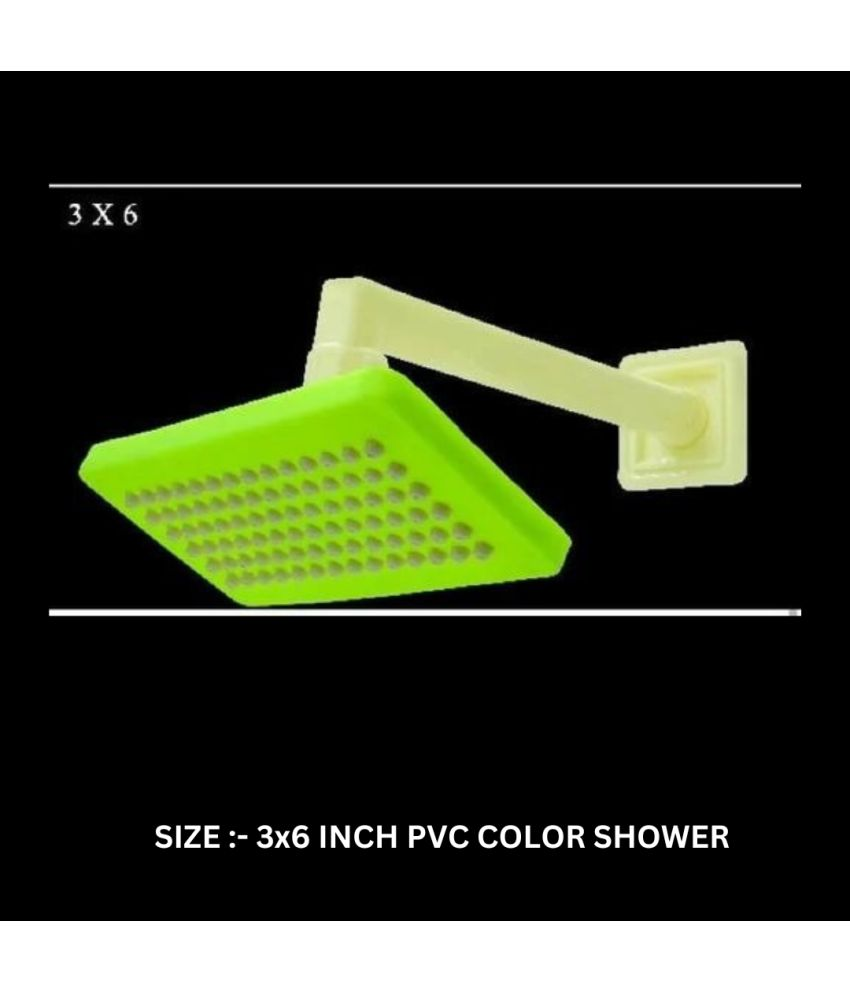     			BATHONIX 3x6" PVC Green Feny Shower with 9" Arm Plastic (ABS) Overhead Shower