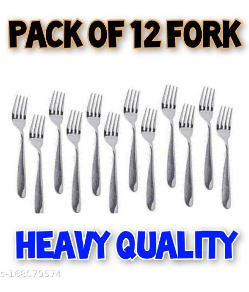     			BLUENIN Kitchen Product Stainless Steel Baby Fork Silver ( Pack of 12 )