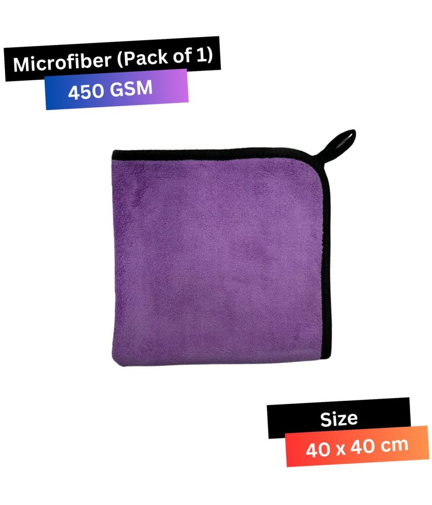     			CRYSATLFRESH Purple 450 GSM Microfiber Cloth For Automobile ( Pack of 1 )