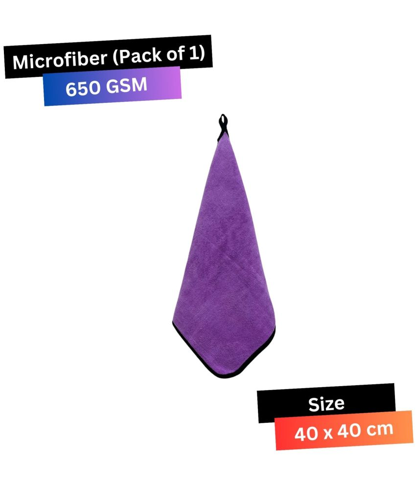     			CRYSATLFRESH Purple 650 GSM Microfiber Cloth For Automobile ( Pack of 1 )