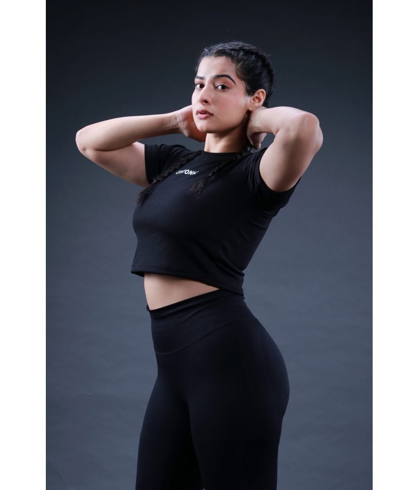     			Coitonic Black Polyester Women's Crop Top ( Pack of 1 )