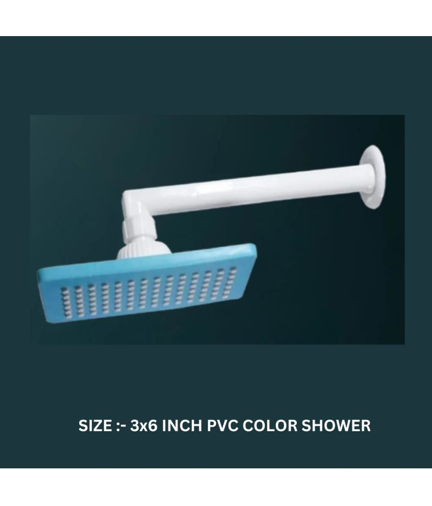     			Cossimo 3x6" PVC Blue Feny Shower with 9" Arm Plastic (ABS) Overhead Shower