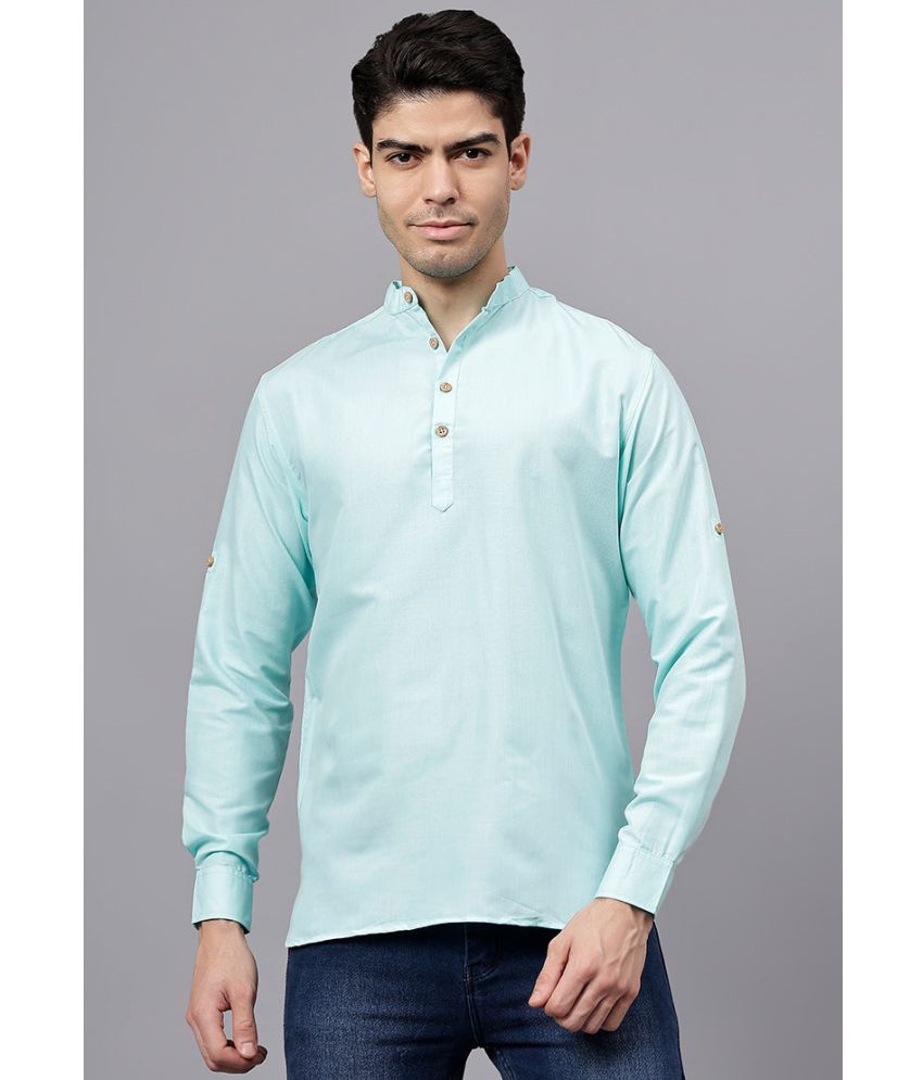     			DiAsh Sea Green Cotton Blend Men's Regular Kurta ( Pack of 1 )