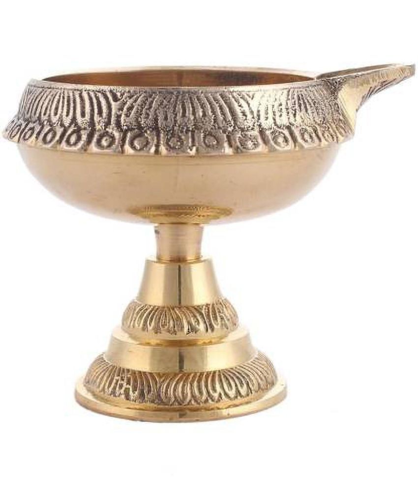     			Fashion Bizz Brass Akhand Diya Brass Diya Decorative Oil Lamp Brass Table Diya